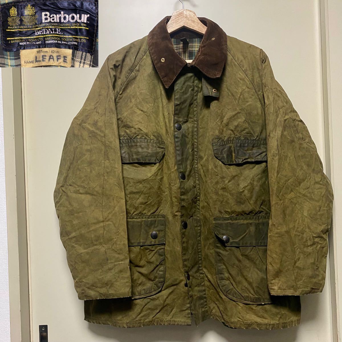 80s INGLAND製 Barbour BEDALE バブアー 2ワラント ビデイル オイルド
