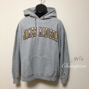 90's◇Champion /メンズXL チャンピオン スウェット パーカー トップス トレーナー 裏起毛 ビッグロゴJAMES MADISON アメカジ USA古着