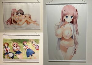 咲-Saki-　マルイ　カフェ　15周年記念展　描き下ろしB2タペストリー　3点まとめ