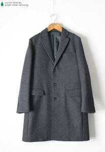 【 GLR ユナイテッドアローズ 】グレンチェック Merino Superfine 120s' メルトンウール チェスターコート M 3225-139-0903 定価\26,400