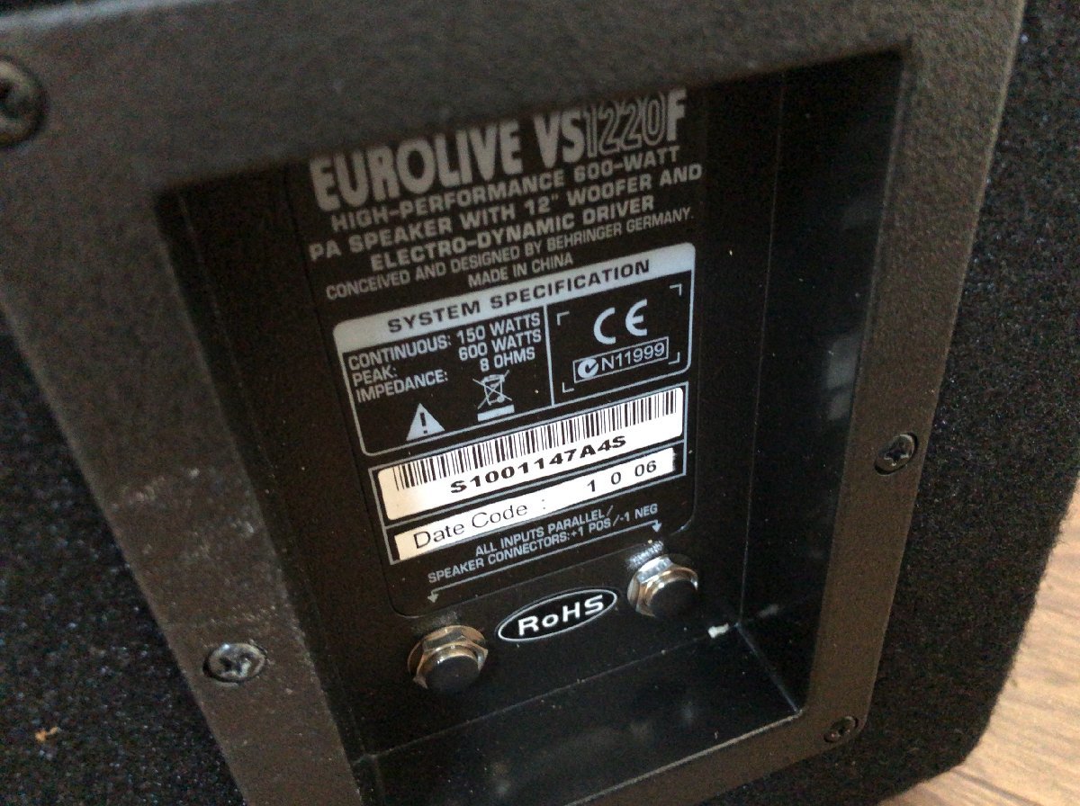 いよいよ人気ブランド BEHRINGER VS1220F 一台 スピーカー