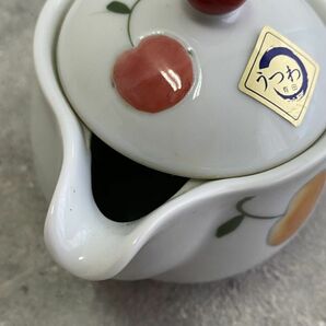 未使用 有田焼 うつわ [さくらんぼ Uミニポット] 急須 ステンレス製茶漉し付き ティーポット 茶器 和食器 緑茶 紅茶 日本製 保管品の画像9