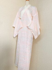  женщина кимоно. длинное нижнее кимоно одиночный ..... розовый .. лист. узор воротник имеется лето ~ осень . хранение товар 
