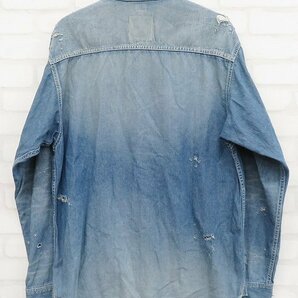 6T7983/MOON AGE DEVILMENT×EGO TRIPPING Vintage Wash Denim Shirts ムーンエイジデビルメント エゴトリッピング デニムシャツの画像3