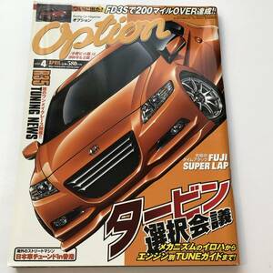 即決 OPTION オプション 2010年4月 タービン選択会議 RB26DETT/RB25DET/SR20DET/2JZ-GTE/1JZ-GTE/3S-GTE/13B-REW/4G63/4B11/EJ20/S2000 GT1