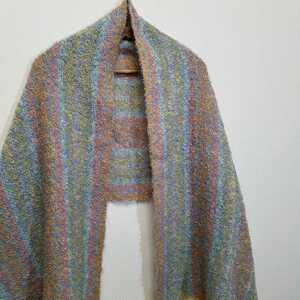 { beautiful color scheme /mo hair 100% /bi group }60s 70s Scotland made Andrew Stewartmo hair stole moheya muffler Vintage 