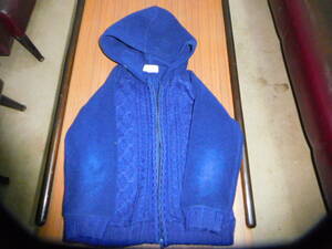 (Z)ELLE knitted Parker ( navy blue color )110 size ( name less ) * gobou tea sample attaching *