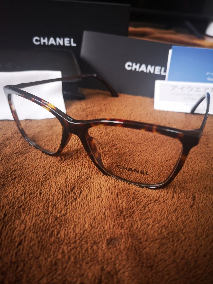 直売卸売り 未使用 CHANEL シャネル メガネ ウェリントン 3252A 53