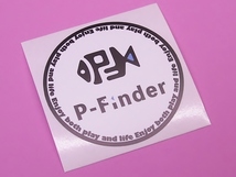 P-Finder ピー フィンダー 魚群探知機 ナビ バッテリー ローランス メーカー ステッカー 径70mm _画像2