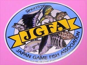 JGFA 銀● ジャパン ゲーム フィッシュ アソシエーション ステッカー 112×94mm シール