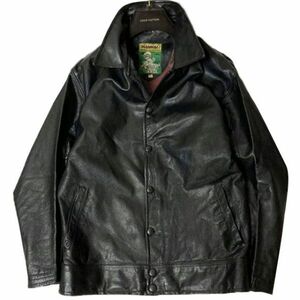 80年当時物 NANKAI/南海部品 別注品 レザージャケット ライダースジャケット ブラック ヴィンテージ L058