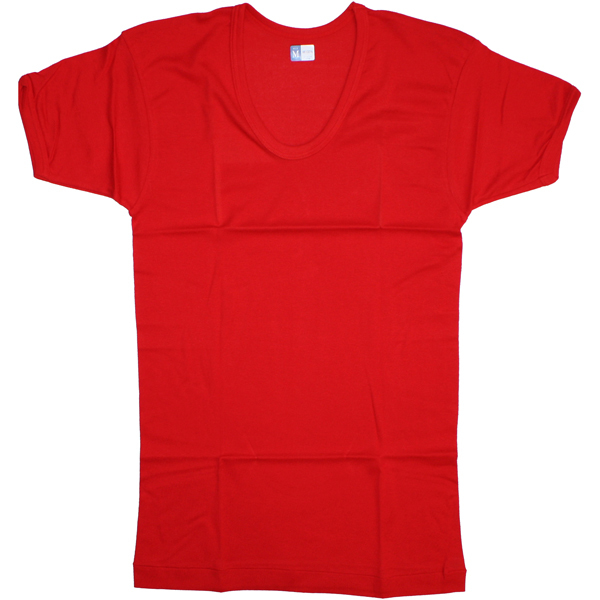 元祖赤パン以心伝心 紳士用 半袖U首 赤　サイズ：L