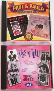 【送料無料】希少盤 60年代米国ガール＆ガールグループCD2枚[PAUL ＆ PAULA GREATEST HITS]+[KISS’N’TELL / V.A.]ポールとポーラ 英ACE盤