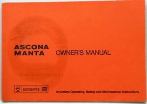 OPEL MANTA 1975 owner's manual English version 