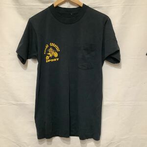 M29.古着プリントTシャツ古着アメカジUSAアメリカフリー＆イージーモトクロスヤマバイホンダヤマハカワサキサイズM位ブラックポケ付き