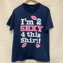 M130.ビンテージプリントTシャツ古着アメカジUSAアメリカフリー＆イージーマイフリーダムサイズLネイビー半袖Tシャツ_画像1