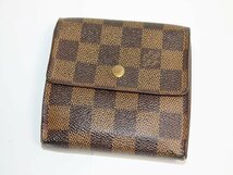 訳あり 中古 LOUIS VUITTON ポルトモネ ビエ カルトクレディ N61652 ダミエ エベヌ Wホック 折り財布 三つ折り財布 ルイヴィトン USED品_画像1