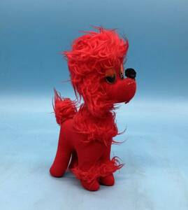 [A5643O019] dog soft toy Vintage Showa Retro that time thing red interior lovely with defect 