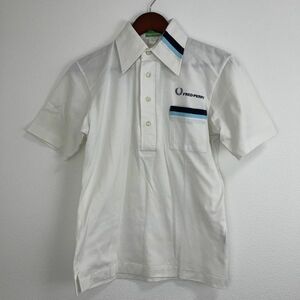 FRED PERRY フレッドペリー メンズ 男性用 半袖 ポロシャツ トップス Sサイズ ホワイト ブルー ワンポイント 襟付き ポケット ロゴ 刺繍