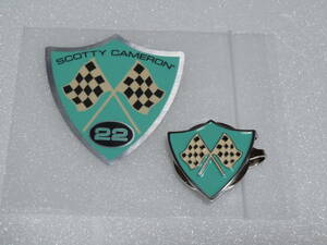 Scotty Cameron　スコッティ・キャメロン 2022 Club Cameron Metallic Pin( バッジをマーカーに改造）＋Sticker　 新品