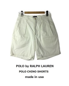 TK 希少 米国製 USA製 ラルフローレン POLO by RALPH LAUREN ポロチノ ショートパンツ POLO CHINO 31 タロンジッパー TALON ホワイト 白