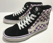 サンプル品!! 未使用!! VANS バンズ SK8-HI PRO 黒 x 紫 チェッカーボード 27cm US 9.0 スケート ハイ プロ_画像2