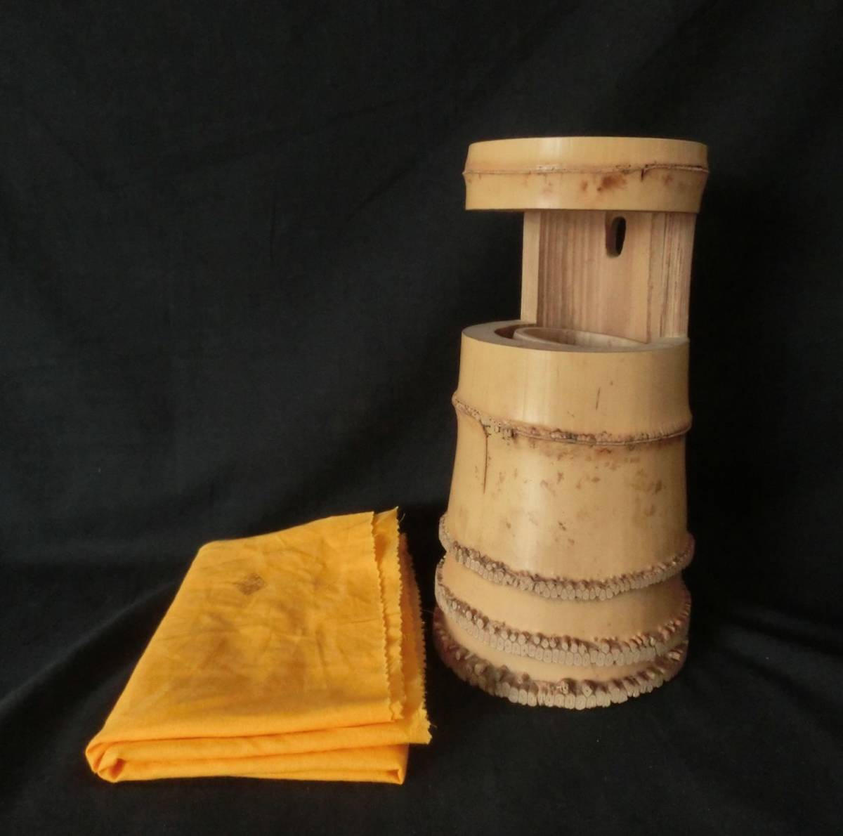 竹花入れ一重切竹器師【高野宗陵】作共箱茶道具-