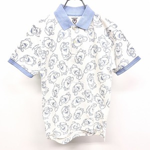 CAPTAIN SANTA GOLF CLUB Captain Santa Golf Club M lady's polo-shirt deer. . short sleeves made in Japan cotton 100% eggshell white × blue blue series 