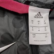 adidas アディダス OT XL レディース 薄手 ジップアップ パーカー ジャケット 裏地付き 水玉 ドット柄 長袖 ポリ100% グレー系×ピンク_画像3