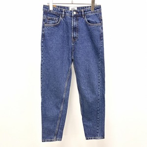 ZARA AUTHENTIC DENIM BY TRF ザラ 04 レディース デニム パンツ ジーンズ ジーパン テーパード ジップフライ 紙パッチ 綿100% ブルー 青