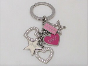 [M] COACH Coach key ring key holder Heart star motif rhinestone attaching 