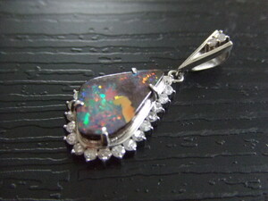 boruda- opal diamond 0.65ct pendant top pt900 stamp equipped 