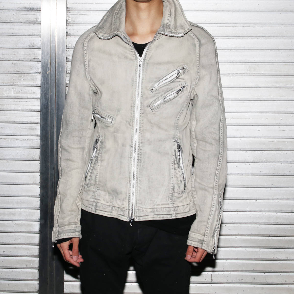 40%OFFの激安セール JULIUS 22SS ダメージ バイカー デニムジャケット