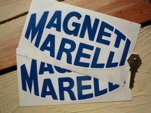 ◆送料無料◆ 海外 マニエッティ・マレリ Magneti Marelli blue/white 200mm 2枚セット ステッカー