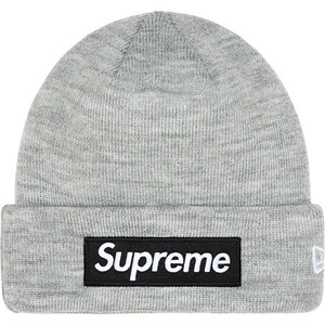 22FW Supreme New Era Box Logo Beanie Heather Grey シュプリーム ニューエラ ボックス ロゴ ビーニー グレー 新品未使用 ニットキャップ