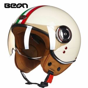 人気 BEON バイクヘルメット 超軽量 半帽ヘルメット ジェットヘルメット 半キャップヘルメット 男女兼用 21色1-L