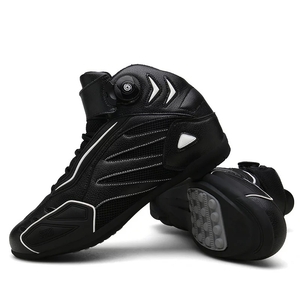 バイク用靴 プロテクション有り 強化防衛性 高い防水機能 耐衝撃性 ライディングシューズ レーシングブーツ オートバイ靴 2色 25.5CM 