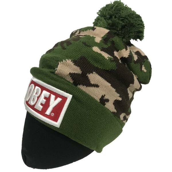 OBEY オベイ ボンボン ワッチニットキャップ（カモ） [並行輸入品]