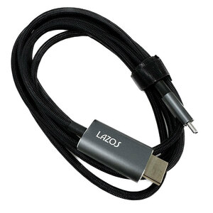 Type-C to HDMI オス ケーブル 変換ケーブル 1.8m Lazos L-CTH2/9739 テレビ 液晶ディスプレイ ミラーリング 4K ビデオ対応 設定不要