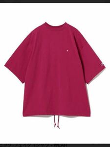 Champion BEAMS BIGチャンピオン ビームス 別注 ビッグ シルエット フェイク ニュー フェイク タック イン ルーズ フィット ピンク Tシャツ