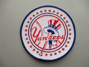 90s MLB『YANKEES』ニューヨーク ヤンキースNYベースボール大判ワッペン/Aビンテージ刺繍BASE BALLメジャーリーグPatch野球パッチ V141