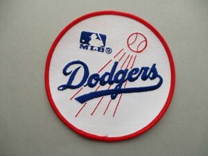 90s MLB『DODGERS』ロサンゼルス・ドジャース ベースボール大判ワッペン/B野茂ビンテージBASE BALLメジャーリーグPatchケ野球パッチ V141