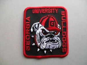 80s ジョージア大学UGAブルドッグスGEORGIA UNIVERSITY BULLDOGSアメリカンフットボール刺繍ワッペン/patchブルドッグFOOTBALL V141