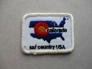 70s コロラドOLORADO SKI COUNTRY USAスキー ワッペン/NOS State Souvenir Travelビンテージpatch地図vintageパッチUSアメリカ大陸A V139
