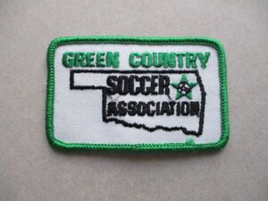 80s サッカーGREEN COUNTRY SOCCER ASSOCIATION刺繍ワッペン/グリーンカントリーSOCCER VintageビンテージFOOTBALLアップリケpatch V142