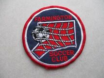 90s サッカーFARMINGTON SOCCER CLUB刺繍ワッペン/SOCCER ダVintageビンテージUSAパッチFOOTBALLアップリケpatch V142_画像1