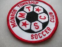 80s サッカーMONROE TOWNSHIP SOCCER CLUB刺繍ワッペン/SOCCER VintageビンテージUSAパッチFOOTBALLアップリケpatch V142_画像2