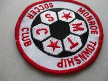 80s サッカーMONROE TOWNSHIP SOCCER CLUB刺繍ワッペン/SOCCER VintageビンテージUSAパッチFOOTBALLアップリケpatch V142_画像4