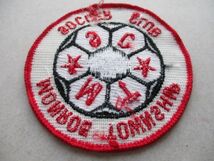 80s サッカーMONROE TOWNSHIP SOCCER CLUB刺繍ワッペン/SOCCER VintageビンテージUSAパッチFOOTBALLアップリケpatch V142_画像6