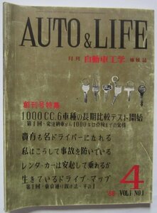 【送料無料】AUTO & LIFE 創刊4月号 昭和43(1968)年 自動車工学 鉄道日本社 1000CC 6車種長期比較テスト